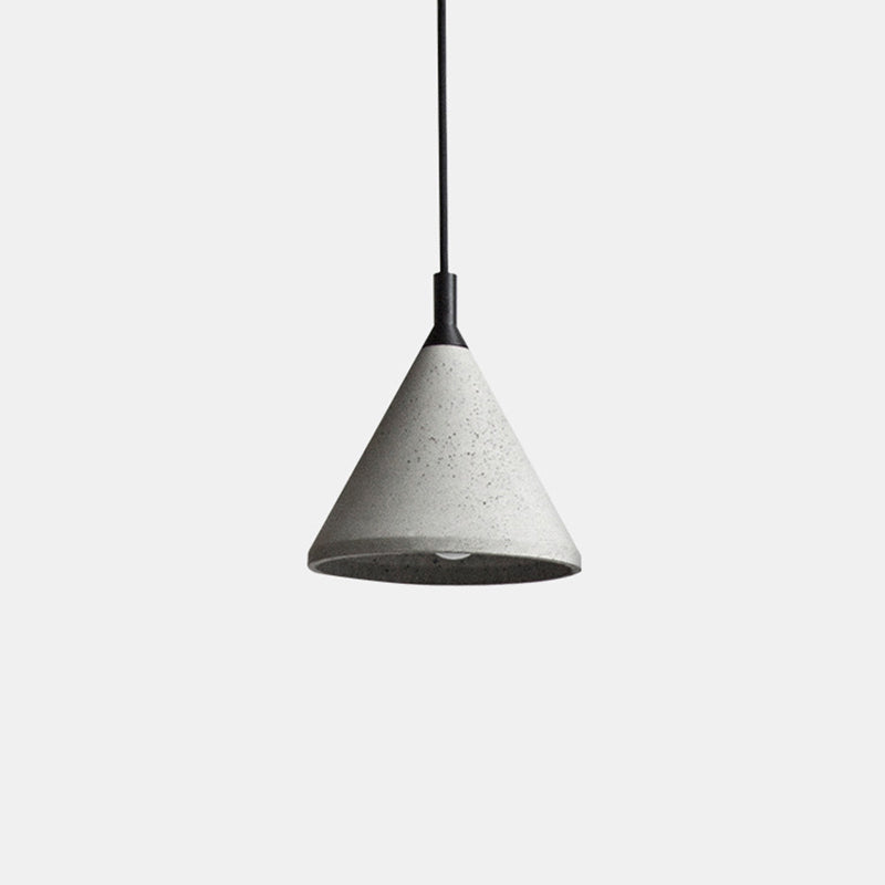 Nordic Style Conical Suspension Light Cement 1-Light Dining Room Pendant Light Fixture in Grey Grey 7" Clearhalo 'Ceiling Lights' 'Modern Pendants' 'Modern' 'Pendant Lights' 'Pendants' Lighting' 2205469