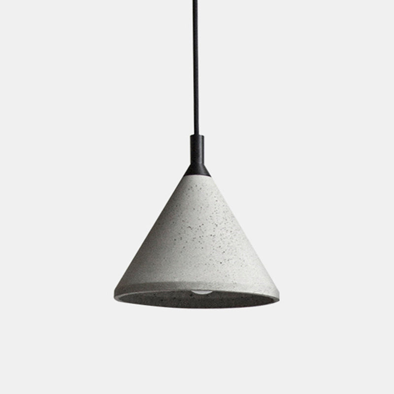 Nordic Style Conical Suspension Light Cement 1-Light Dining Room Pendant Light Fixture in Grey Grey 9.5" Clearhalo 'Ceiling Lights' 'Modern Pendants' 'Modern' 'Pendant Lights' 'Pendants' Lighting' 2205470