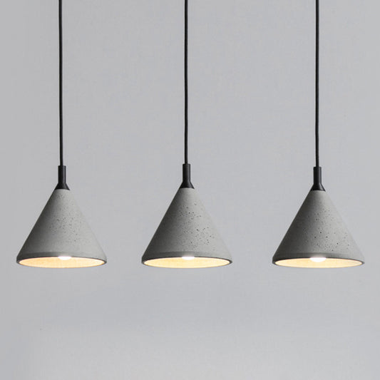 Nordic Style Conical Suspension Light Cement 1-Light Dining Room Pendant Light Fixture in Grey Clearhalo 'Ceiling Lights' 'Modern Pendants' 'Modern' 'Pendant Lights' 'Pendants' Lighting' 2205471
