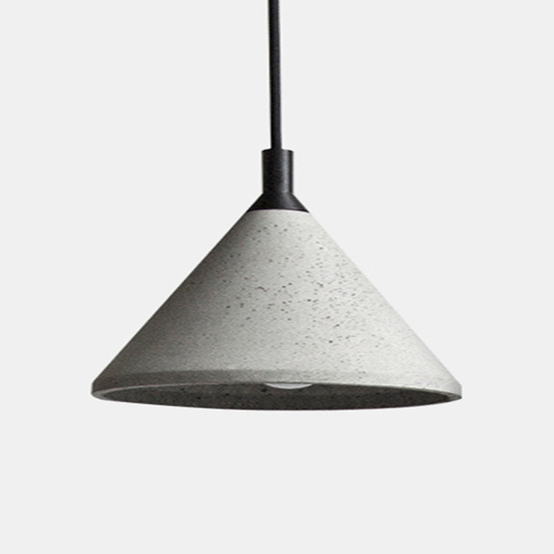 Nordic Style Conical Suspension Light Cement 1-Light Dining Room Pendant Light Fixture in Grey Grey 15" Clearhalo 'Ceiling Lights' 'Modern Pendants' 'Modern' 'Pendant Lights' 'Pendants' Lighting' 2205474