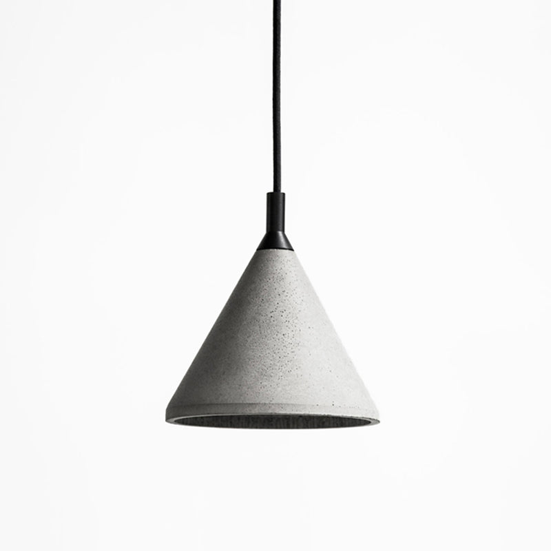 Nordic Style Conical Suspension Light Cement 1-Light Dining Room Pendant Light Fixture in Grey Clearhalo 'Ceiling Lights' 'Modern Pendants' 'Modern' 'Pendant Lights' 'Pendants' Lighting' 2205476