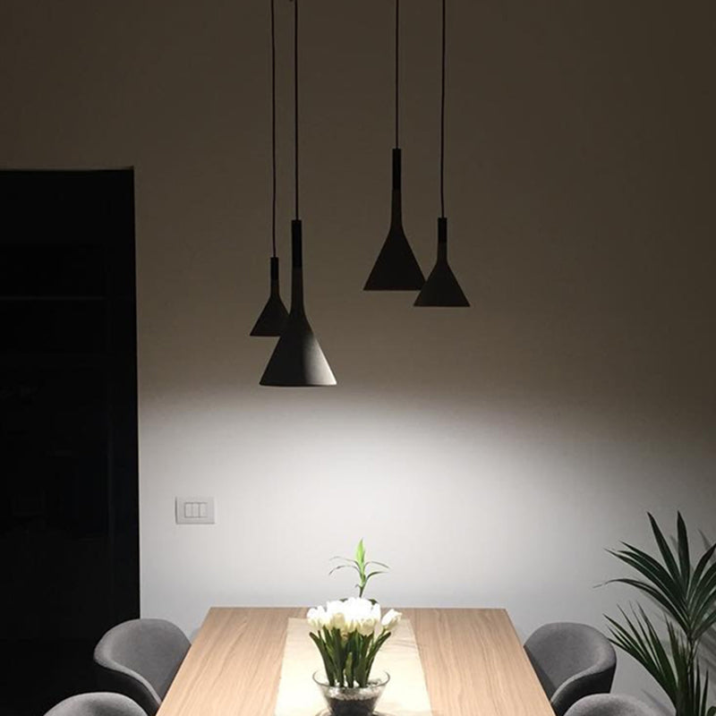 Funnel Dining Room Suspension Lighting Cement 1 Head Minimalist Pendant Ceiling Light in Grey Clearhalo 'Ceiling Lights' 'Lighting' 'Pendant Lights' 2205487_c56ce3e3-223a-4328-a932-44a1a199639d
