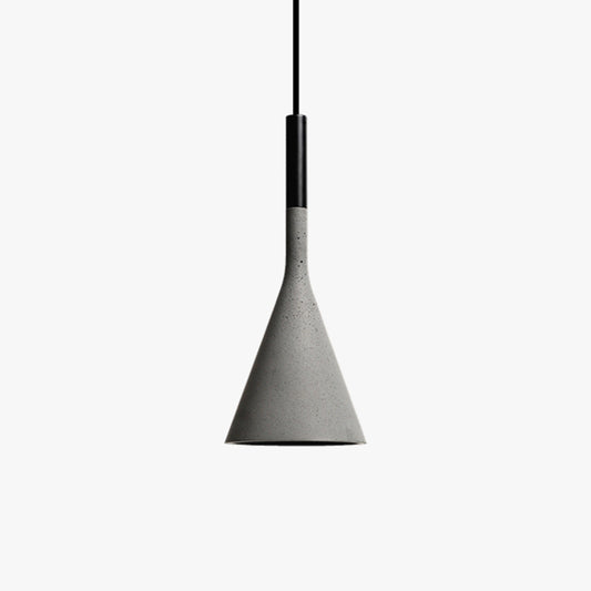 Funnel Dining Room Suspension Lighting Cement 1 Head Minimalist Pendant Ceiling Light in Grey Clearhalo 'Ceiling Lights' 'Lighting' 'Pendant Lights' 2205491_d6f9a1e2-92bc-4cad-89a3-e3dd463a0bd1
