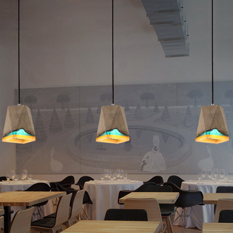 Contemporary Shaded Ceiling Light Cement 1-Light Restaurant Hanging Pendant Light in Grey Clearhalo 'Ceiling Lights' 'Modern Pendants' 'Modern' 'Pendant Lights' 'Pendants' Lighting' 2205525