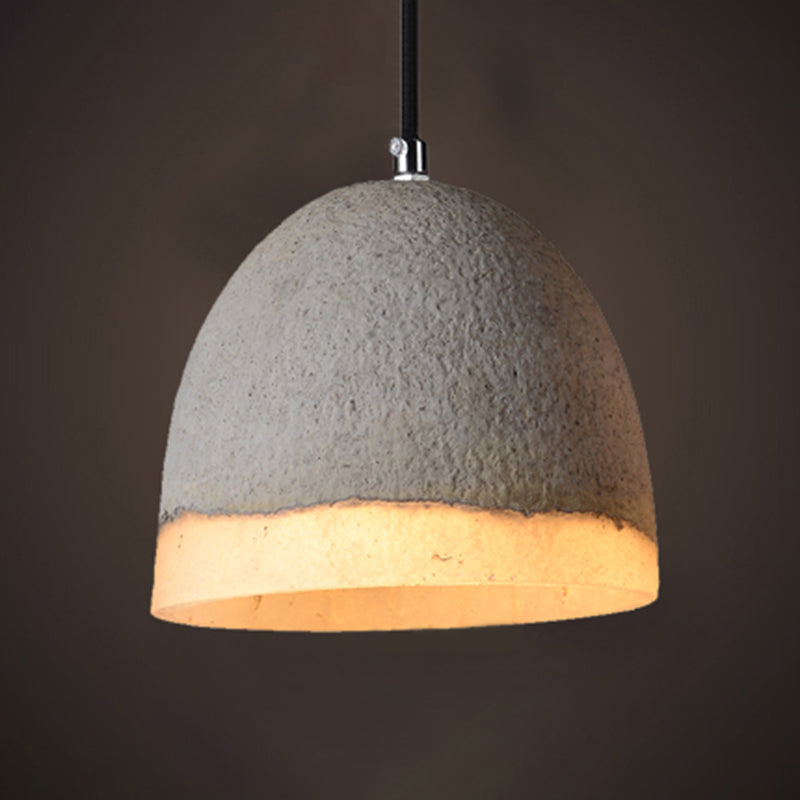 Contemporary Shaded Ceiling Light Cement 1-Light Restaurant Hanging Pendant Light in Grey Grey D Clearhalo 'Ceiling Lights' 'Modern Pendants' 'Modern' 'Pendant Lights' 'Pendants' Lighting' 2205526