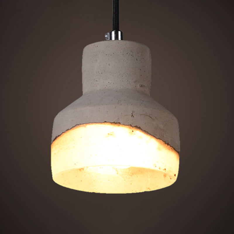 Contemporary Shaded Ceiling Light Cement 1-Light Restaurant Hanging Pendant Light in Grey Grey E Clearhalo 'Ceiling Lights' 'Modern Pendants' 'Modern' 'Pendant Lights' 'Pendants' Lighting' 2205528