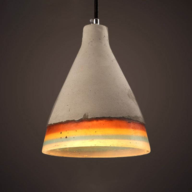 Contemporary Shaded Ceiling Light Cement 1-Light Restaurant Hanging Pendant Light in Grey Grey A Clearhalo 'Ceiling Lights' 'Modern Pendants' 'Modern' 'Pendant Lights' 'Pendants' Lighting' 2205530
