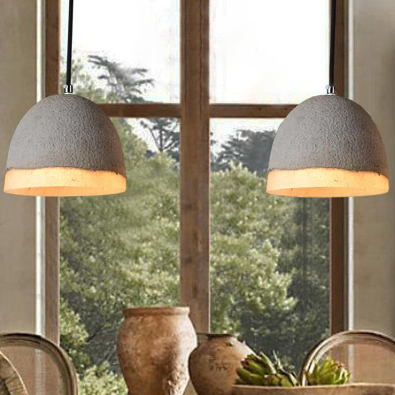 Contemporary Shaded Ceiling Light Cement 1-Light Restaurant Hanging Pendant Light in Grey Clearhalo 'Ceiling Lights' 'Modern Pendants' 'Modern' 'Pendant Lights' 'Pendants' Lighting' 2205531