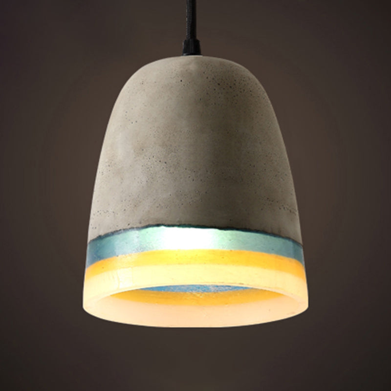 Contemporary Shaded Ceiling Light Cement 1-Light Restaurant Hanging Pendant Light in Grey Grey C Clearhalo 'Ceiling Lights' 'Modern Pendants' 'Modern' 'Pendant Lights' 'Pendants' Lighting' 2205534