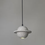 Planet Shaped LED Hanging Lamp Cement Single-Bulb Bedroom Pendant Lighting Fixture Grey Clearhalo 'Ceiling Lights' 'Modern Pendants' 'Modern' 'Pendant Lights' 'Pendants' Lighting' 2205557