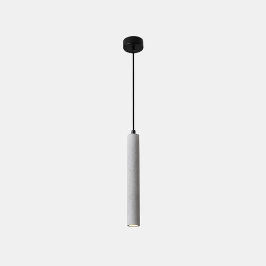 Cement Tube Suspension Lighting Simplicity 1-Light Pendant Ceiling Light for Dining Room Grey Clearhalo 'Ceiling Lights' 'Modern Pendants' 'Modern' 'Pendant Lights' 'Pendants' Lighting' 2205566