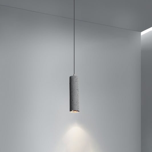 Cylinder Dining Room Ceiling Light Cement Nordic Style Hanging Pendant Light in Grey 1 Grey Small Clearhalo 'Ceiling Lights' 'Modern Pendants' 'Modern' 'Pendant Lights' 'Pendants' Lighting' 2205576