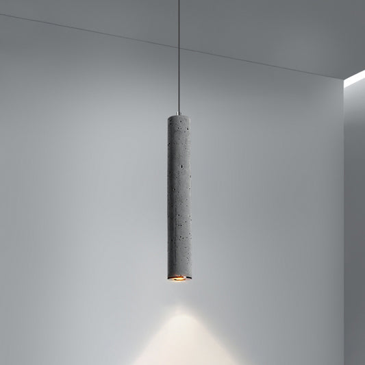 Cylinder Dining Room Ceiling Light Cement Nordic Style Hanging Pendant Light in Grey 1 Grey Large Clearhalo 'Ceiling Lights' 'Modern Pendants' 'Modern' 'Pendant Lights' 'Pendants' Lighting' 2205581
