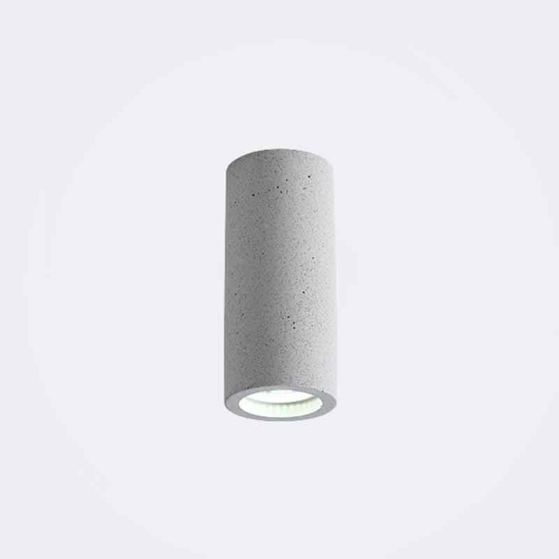 Cylinder Corridor Flush Ceiling Light Cement Minimalistic LED Flush Mount Lighting Fixture White 6" Clearhalo 'Ceiling Lights' 'Close To Ceiling Lights' 'Close to ceiling' 'Flush mount' Lighting' 2205660