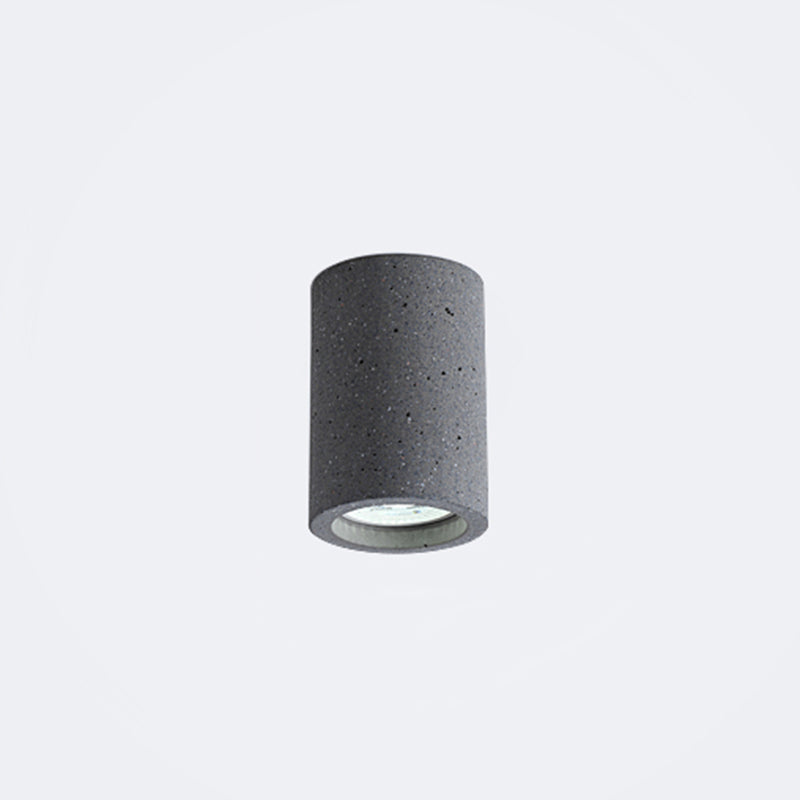 Cylinder Corridor Flush Ceiling Light Cement Minimalistic LED Flush Mount Lighting Fixture Dark Gray 4" Clearhalo 'Ceiling Lights' 'Close To Ceiling Lights' 'Close to ceiling' 'Flush mount' Lighting' 2205661