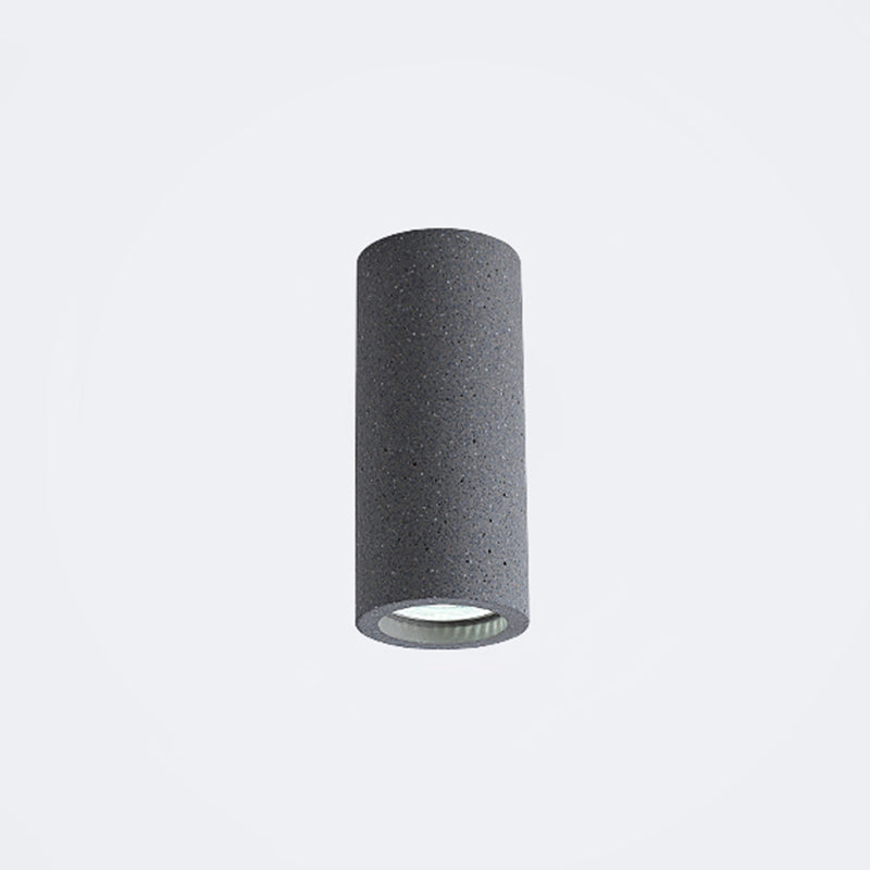 Cylinder Corridor Flush Ceiling Light Cement Minimalistic LED Flush Mount Lighting Fixture Dark Gray 6" Clearhalo 'Ceiling Lights' 'Close To Ceiling Lights' 'Close to ceiling' 'Flush mount' Lighting' 2205663