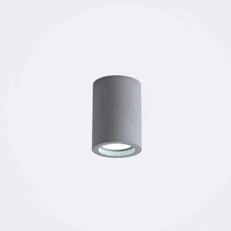 Cylinder Corridor Flush Ceiling Light Cement Minimalistic LED Flush Mount Lighting Fixture Light Gray 4" Clearhalo 'Ceiling Lights' 'Close To Ceiling Lights' 'Close to ceiling' 'Flush mount' Lighting' 2205665