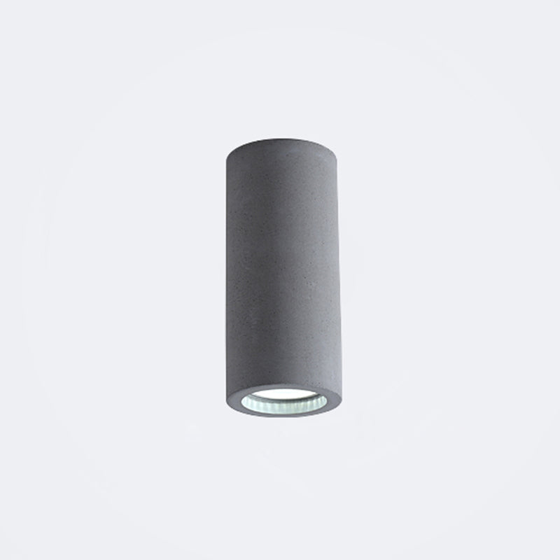 Cylinder Corridor Flush Ceiling Light Cement Minimalistic LED Flush Mount Lighting Fixture Light Gray 6" Clearhalo 'Ceiling Lights' 'Close To Ceiling Lights' 'Close to ceiling' 'Flush mount' Lighting' 2205668