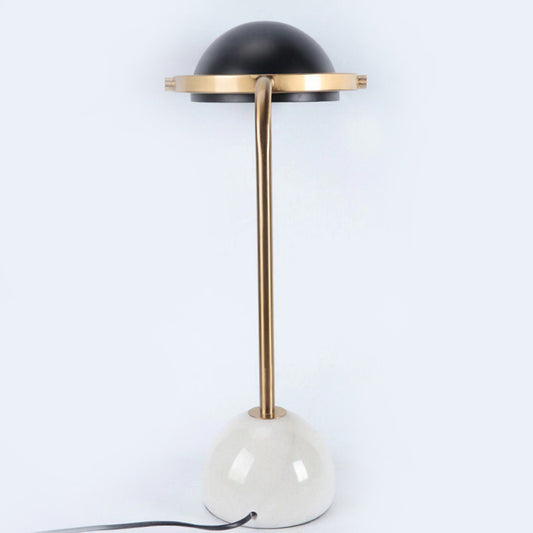 Nordic Style Dome Nightstand Lamp Metal 1-Light Bedside Table Lighting with Marble Base Clearhalo 'Lamps' 'Table Lamps' Lighting' 2205679
