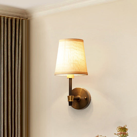Traditional Shaded Wall Mount Lighting Single-Bulb Glass Wall Light Fixture in Gold Clearhalo 'Wall Lamps & Sconces' 'Wall Lights' Lighting' 2205727