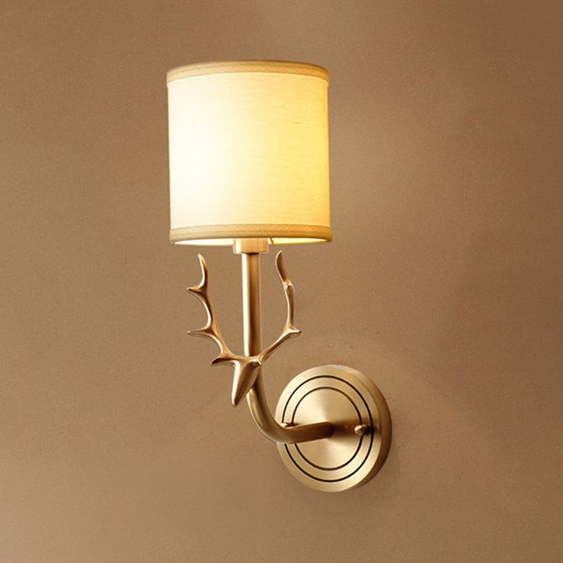Traditional Shaded Wall Mount Lighting Single-Bulb Glass Wall Light Fixture in Gold Gold B Clearhalo 'Wall Lamps & Sconces' 'Wall Lights' Lighting' 2205734