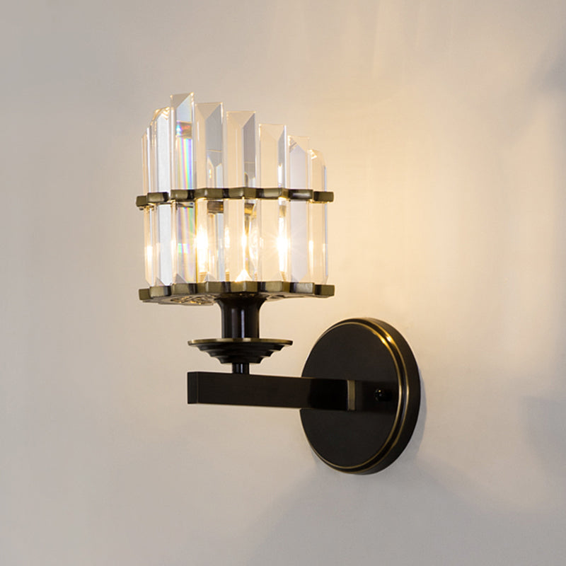 Traditional Shaded Wall Mount Lighting Single-Bulb Glass Wall Light Fixture in Gold Gold I Clearhalo 'Wall Lamps & Sconces' 'Wall Lights' Lighting' 2205737