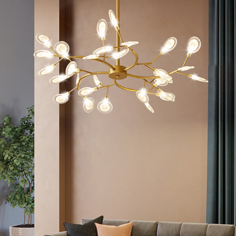 Metal Swirling Branch Chandelier Pendant Light Simplistic LED Hanging Light for Dining Room Clearhalo 'Ceiling Lights' 'Chandeliers' 'Clear' 'Industrial' 'Modern Chandeliers' 'Modern' 'Tiffany' 'Traditional Chandeliers' Lighting' 2205775