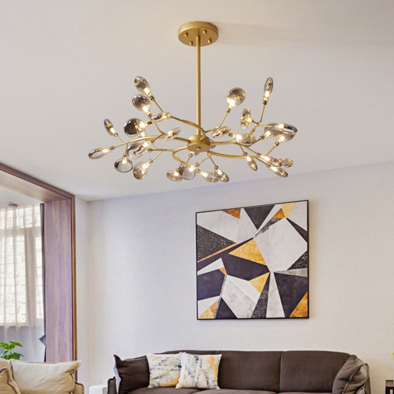 Metal Swirling Branch Chandelier Pendant Light Simplistic LED Hanging Light for Dining Room Clearhalo 'Ceiling Lights' 'Chandeliers' 'Clear' 'Industrial' 'Modern Chandeliers' 'Modern' 'Tiffany' 'Traditional Chandeliers' Lighting' 2205777