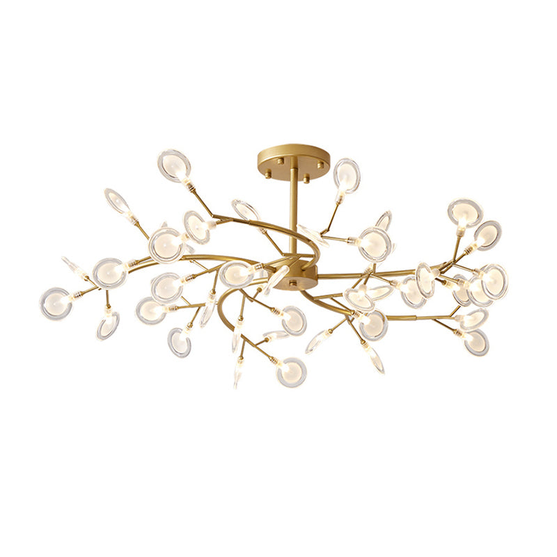 Metal Swirling Branch Chandelier Pendant Light Simplistic LED Hanging Light for Dining Room Clearhalo 'Ceiling Lights' 'Chandeliers' 'Clear' 'Industrial' 'Modern Chandeliers' 'Modern' 'Tiffany' 'Traditional Chandeliers' Lighting' 2205779