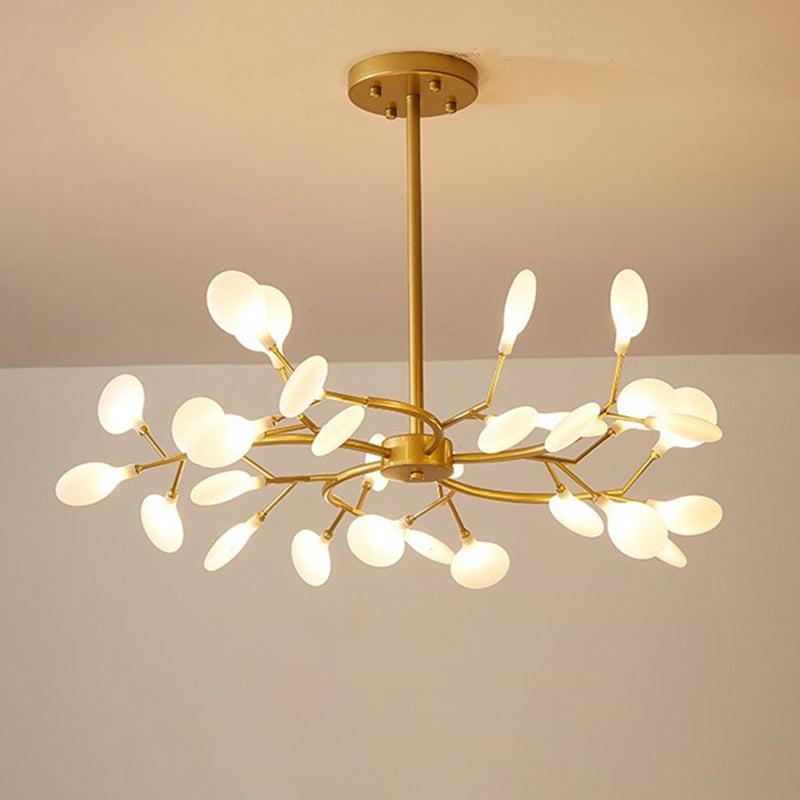Metal Swirling Branch Chandelier Pendant Light Simplistic LED Hanging Light for Dining Room 30 Cream Clearhalo 'Ceiling Lights' 'Chandeliers' 'Clear' 'Industrial' 'Modern Chandeliers' 'Modern' 'Tiffany' 'Traditional Chandeliers' Lighting' 2205781