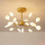 Metal Swirling Branch Chandelier Pendant Light Simplistic LED Hanging Light for Dining Room 18 Cream Clearhalo 'Ceiling Lights' 'Chandeliers' 'Clear' 'Industrial' 'Modern Chandeliers' 'Modern' 'Tiffany' 'Traditional Chandeliers' Lighting' 2205782