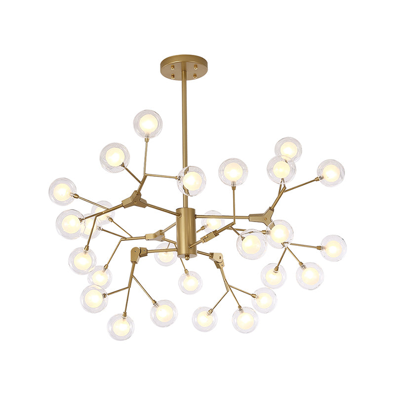 Bubble Ball Chandelier Lighting Minimalist Double-Layer Glass White LED Pendant Light Clearhalo 'Ceiling Lights' 'Chandeliers' 'Modern Chandeliers' 'Modern' Lighting' 2205794