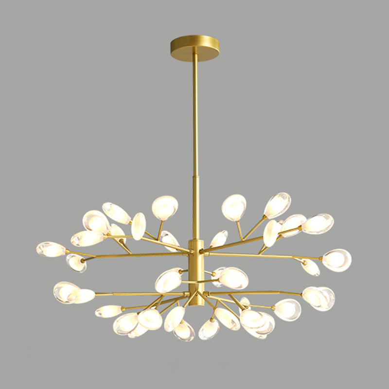 Sputnik Firefly Living Room LED Ceiling Lighting Acrylic Postmodern Chandelier Light Fixture 40 Gold Clearhalo 'Ceiling Lights' 'Chandeliers' 'Modern Chandeliers' 'Modern' Lighting' 2205809