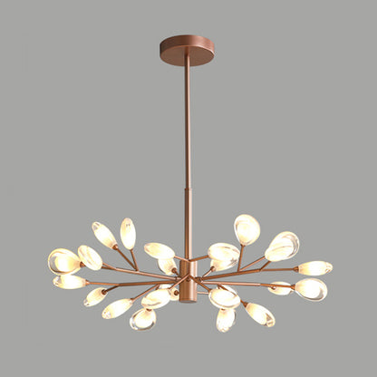 Sputnik Firefly Living Room LED Ceiling Lighting Acrylic Postmodern Chandelier Light Fixture 24 Rose Gold Clearhalo 'Ceiling Lights' 'Chandeliers' 'Modern Chandeliers' 'Modern' Lighting' 2205815