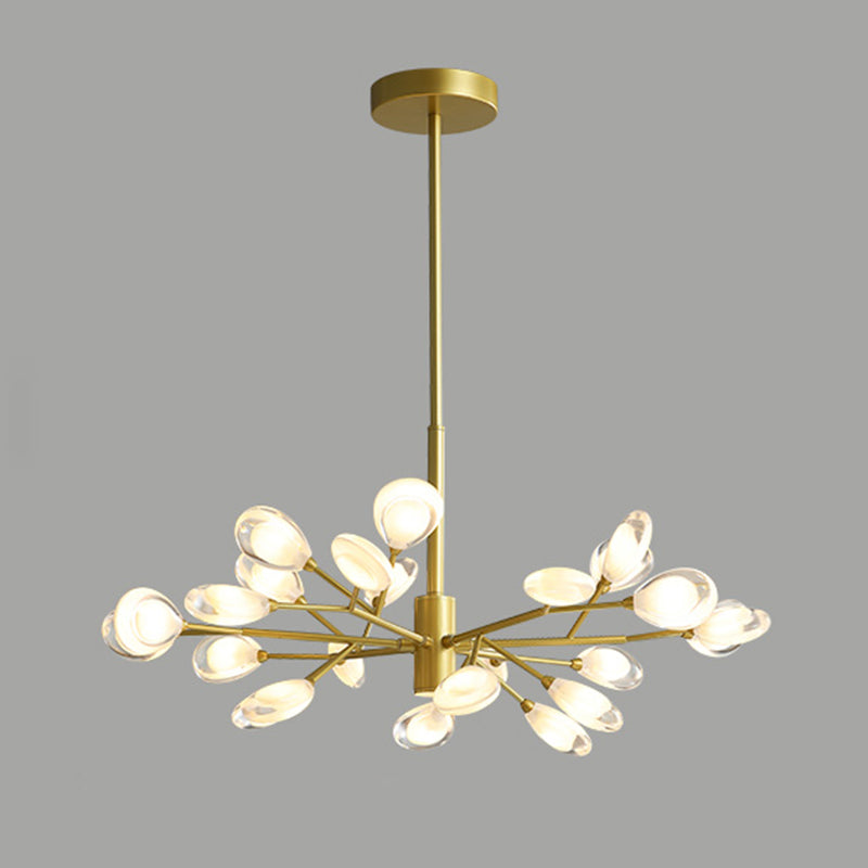 Sputnik Firefly Living Room LED Ceiling Lighting Acrylic Postmodern Chandelier Light Fixture 24 Gold Clearhalo 'Ceiling Lights' 'Chandeliers' 'Modern Chandeliers' 'Modern' Lighting' 2205816