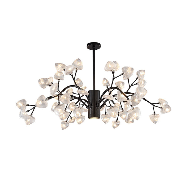 Firefly Chandelier Pendant Light Simplistic Ribbed Acrylic Living Room LED Hanging Light Clearhalo 'Ceiling Lights' 'Chandeliers' 'Modern Chandeliers' 'Modern' Lighting' 2205822