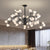 Firefly Chandelier Pendant Light Simplistic Ribbed Acrylic Living Room LED Hanging Light 45 Black Clearhalo 'Ceiling Lights' 'Chandeliers' 'Modern Chandeliers' 'Modern' Lighting' 2205824