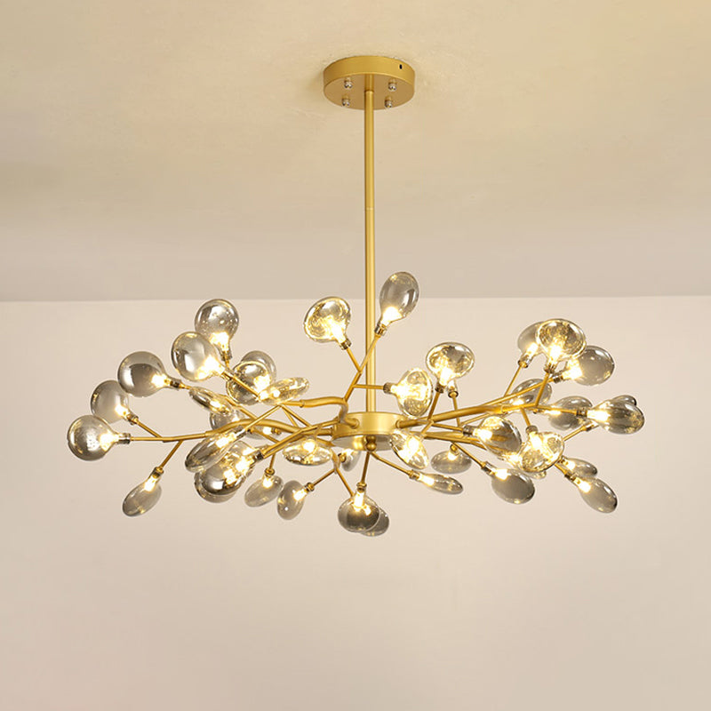 Firefly Shade Living Room Chandelier Light Acrylic Nordic LED Suspension Lighting in Gold 45 Gold D Clearhalo 'Ceiling Lights' 'Chandeliers' 'Modern Chandeliers' 'Modern' Lighting' 2205902