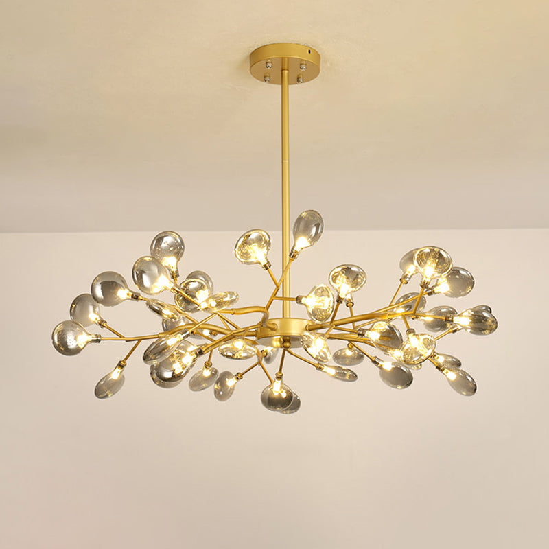 Firefly Shade Living Room Chandelier Light Acrylic Nordic LED Suspension Lighting in Gold 45 Gold D Clearhalo 'Ceiling Lights' 'Chandeliers' 'Modern Chandeliers' 'Modern' Lighting' 2205902