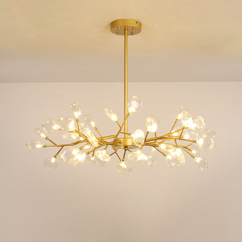Firefly Shade Living Room Chandelier Light Acrylic Nordic LED Suspension Lighting in Gold 45 Gold C Clearhalo 'Ceiling Lights' 'Chandeliers' 'Modern Chandeliers' 'Modern' Lighting' 2205907