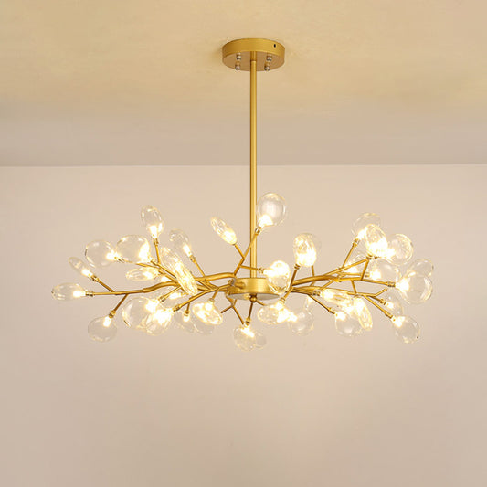 Firefly Shade Living Room Chandelier Light Acrylic Nordic LED Suspension Lighting in Gold 45 Gold C Clearhalo 'Ceiling Lights' 'Chandeliers' 'Modern Chandeliers' 'Modern' Lighting' 2205907