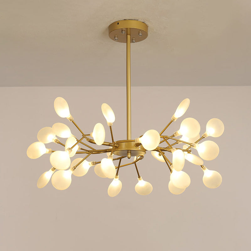 Firefly Shade Living Room Chandelier Light Acrylic Nordic LED Suspension Lighting in Gold 30 Gold A Clearhalo 'Ceiling Lights' 'Chandeliers' 'Modern Chandeliers' 'Modern' Lighting' 2205912
