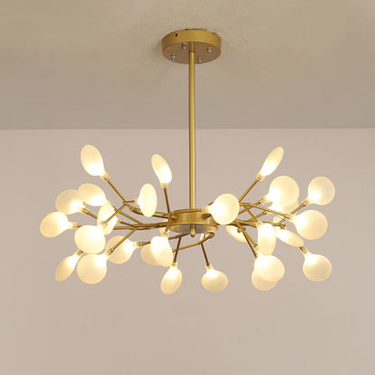Firefly Shade Living Room Chandelier Light Acrylic Nordic LED Suspension Lighting in Gold 30 Gold A Clearhalo 'Ceiling Lights' 'Chandeliers' 'Modern Chandeliers' 'Modern' Lighting' 2205912