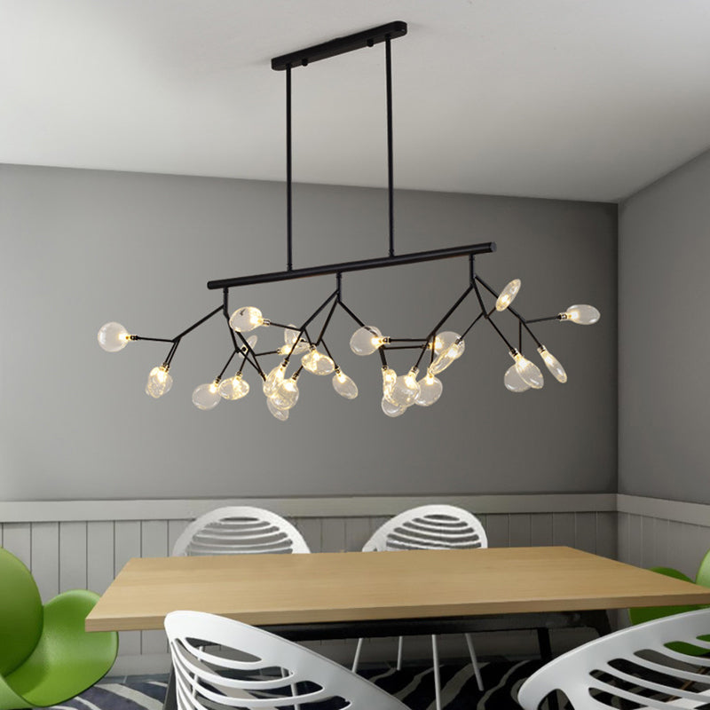 Firefly Shade LED Pendant Light Simplistic Clear Glass Dining Room Hanging Island Light Clearhalo 'Ceiling Lights' 'Chandeliers' 'Modern Chandeliers' 'Modern' Lighting' 2205948