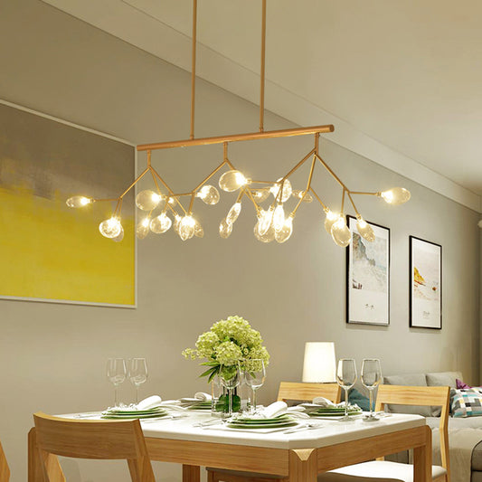 Firefly Shade LED Pendant Light Simplistic Clear Glass Dining Room Hanging Island Light Clearhalo 'Ceiling Lights' 'Chandeliers' 'Modern Chandeliers' 'Modern' Lighting' 2205949
