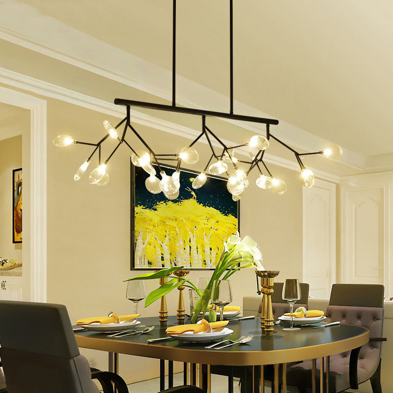 Firefly Shade LED Pendant Light Simplistic Clear Glass Dining Room Hanging Island Light Clearhalo 'Ceiling Lights' 'Chandeliers' 'Modern Chandeliers' 'Modern' Lighting' 2205950