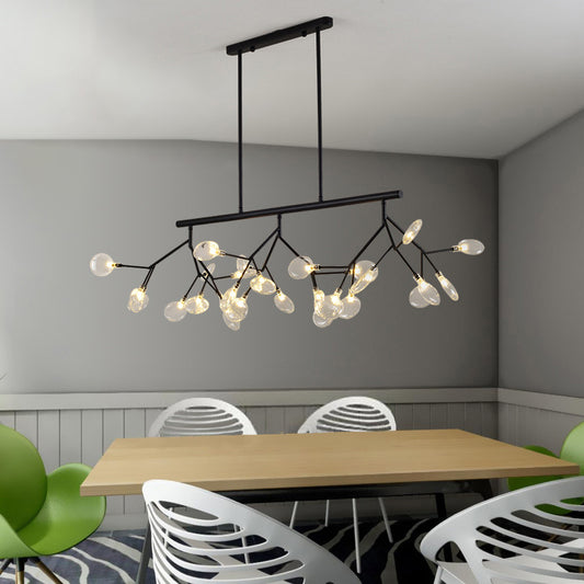 Firefly Shade LED Pendant Light Simplistic Clear Glass Dining Room Hanging Island Light Black Clearhalo 'Ceiling Lights' 'Chandeliers' 'Modern Chandeliers' 'Modern' Lighting' 2205953