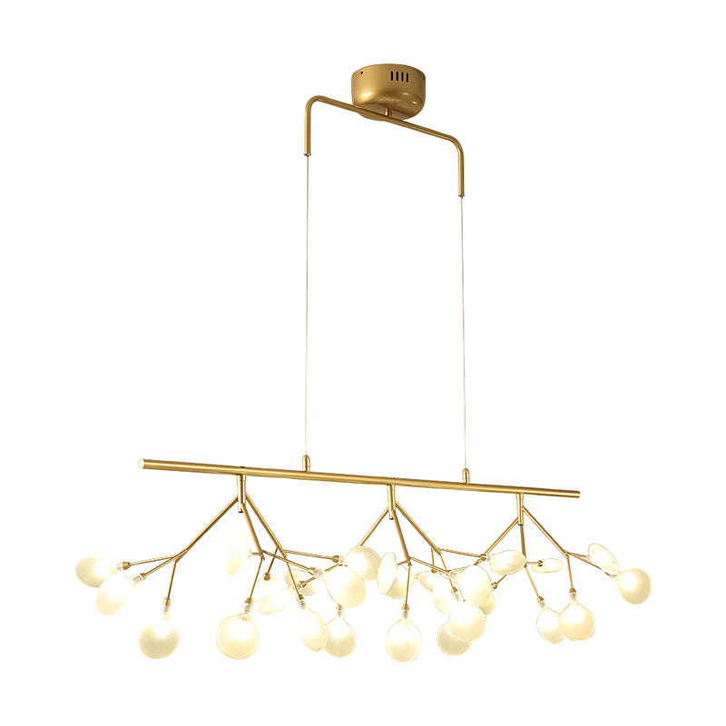 Nordic Style Branched Firefly Island Pendant Light Handblown Glass Dining Room LED Ceiling Light Clearhalo 'Ceiling Lights' 'Chandeliers' 'Modern Chandeliers' 'Modern' Lighting' 2205961