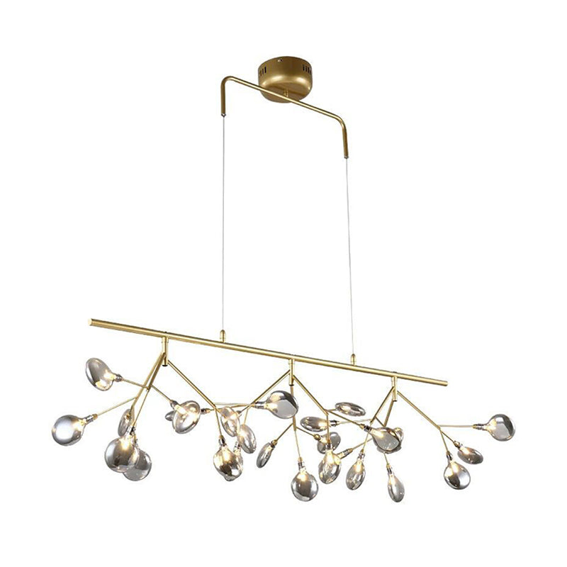 Branched Firefly Island Light Fixture Nordic Style Clear Glass Dining Room LED Ceiling Pendant Light Clearhalo 'Ceiling Lights' 'Island Lights' Lighting' 2205966