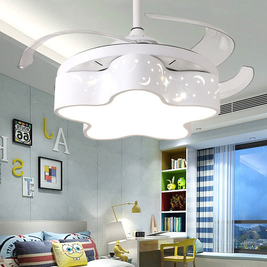 Blue/Pink Star Shaped Ceiling Fan Light Nordic Stylish LED Acrylic Semi Flush Mount Light for Children Room Clearhalo 'Ceiling Fans with Lights' 'Ceiling Fans' 'Kids Ceiling Fans' 'Kids' Lighting' 220596